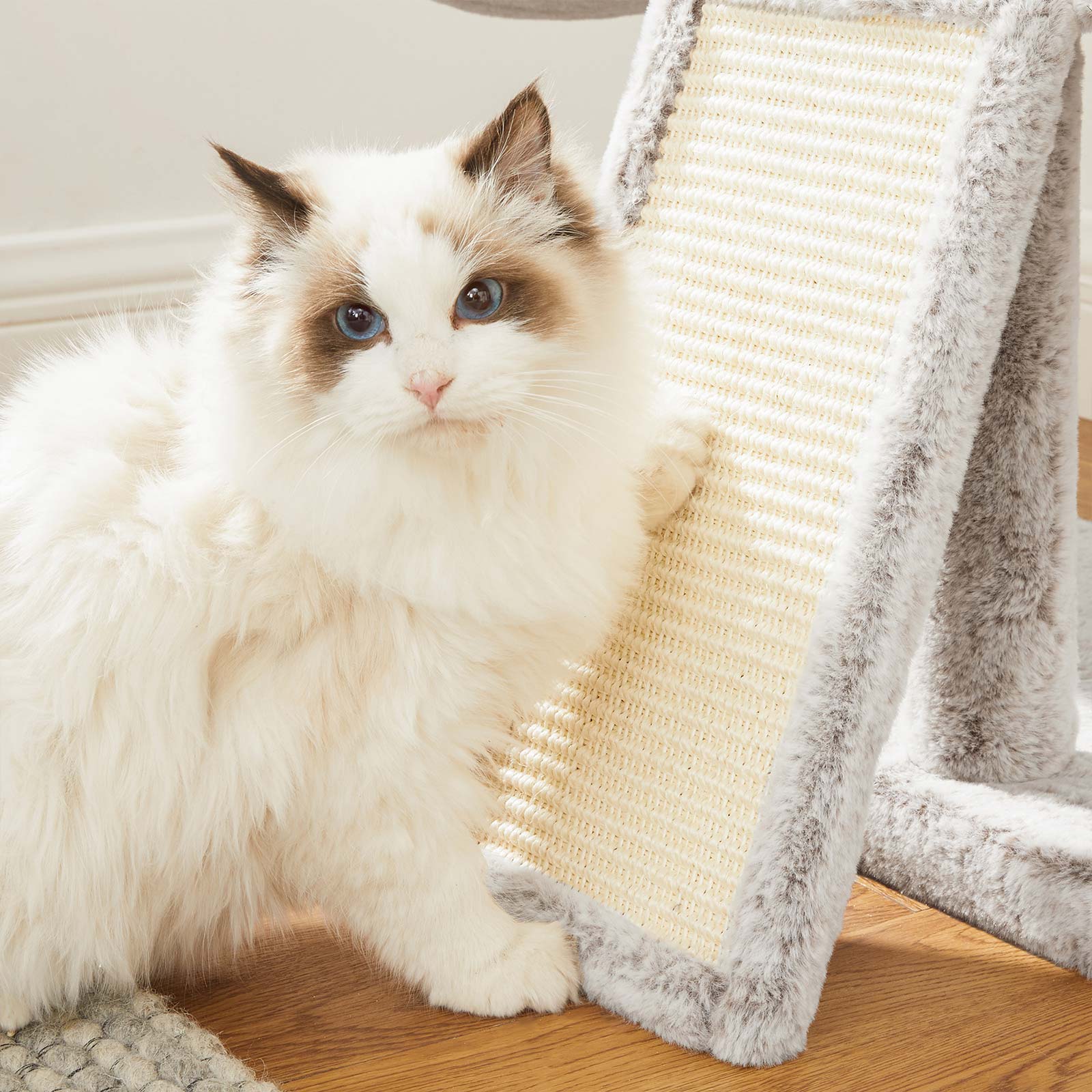 Small Cat Tree - 66 cm with Hammock - Light Brown - PCT Material