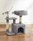 Cat Tree - Engineered Wood - Light Grey - 72 cm Height with Pompoms