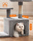 Cat Tree - Engineered Wood - Light Grey - 72 cm Height with Pompoms