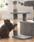 Cat Tree - Engineered Wood - Light Grey - 72 cm Height with Pompoms