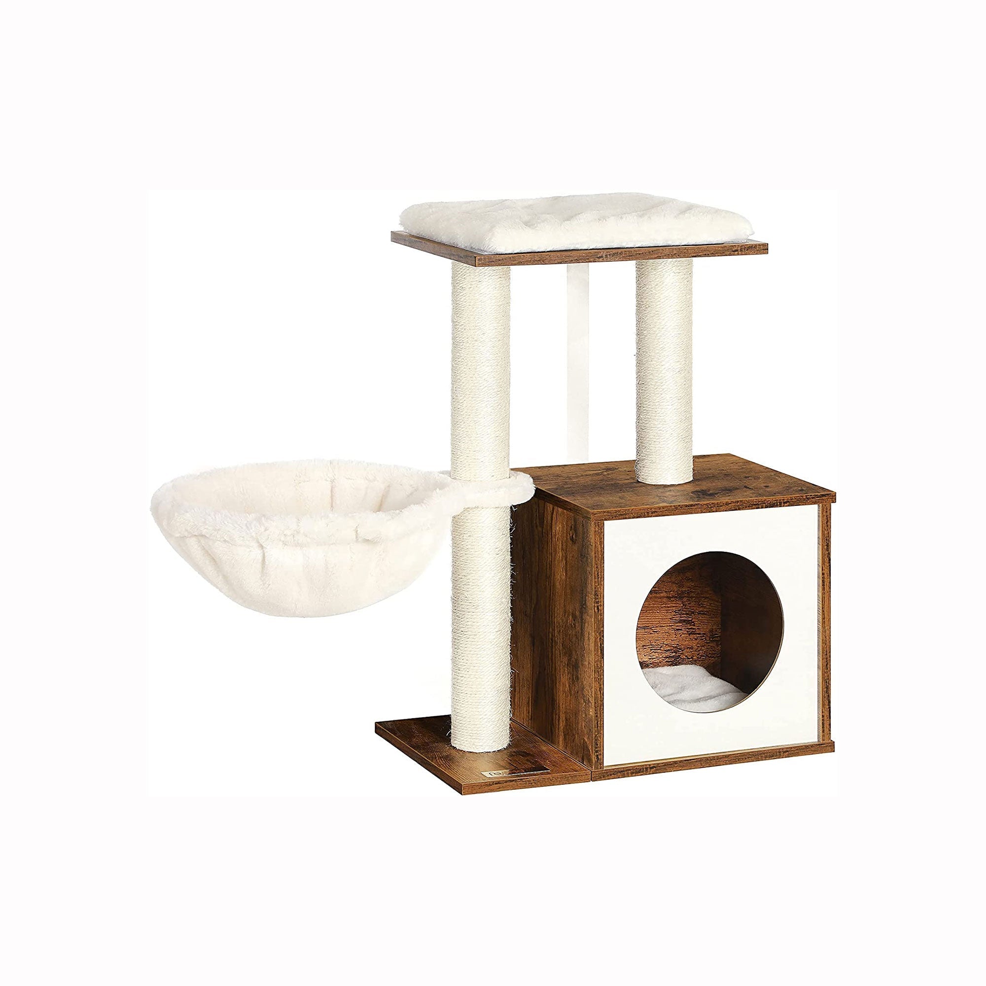 Cat House - Rustic Brown - Wooden