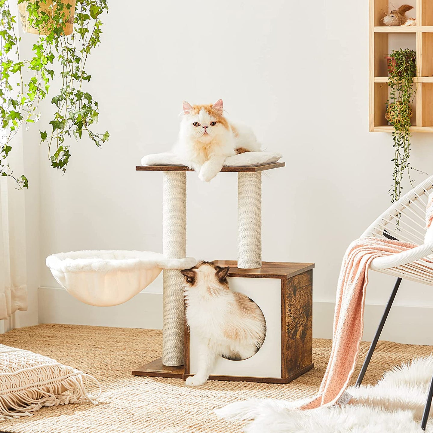Cat House - Rustic Brown - Wooden