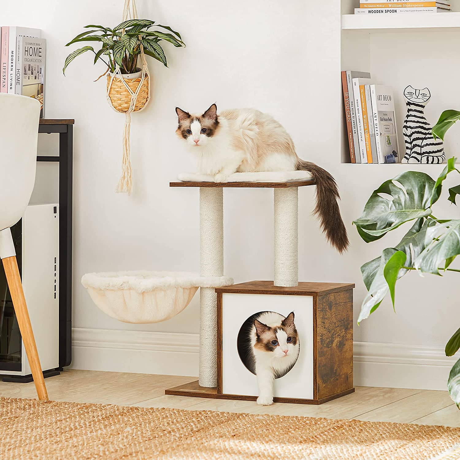 Cat House - Rustic Brown - Wooden