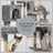Cat Tower - Wood - Light Gray - Multi-Level with Scratching Post and Ramp for All Ages