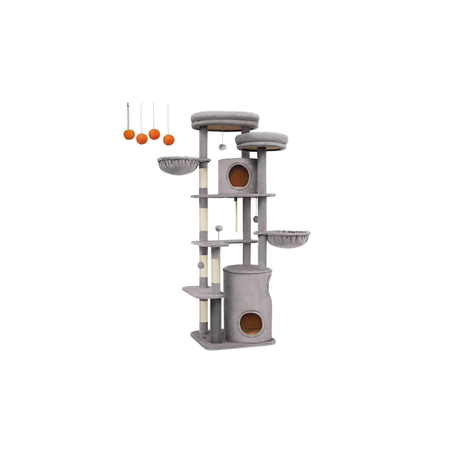 Cat Tower - Light Grey - Plush
