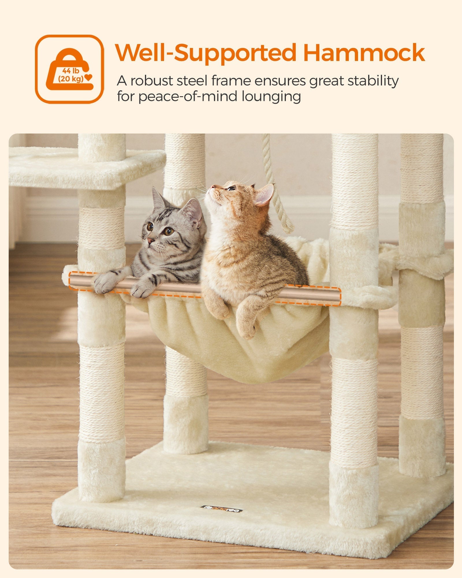Cat Tree - Light Grey - Plush