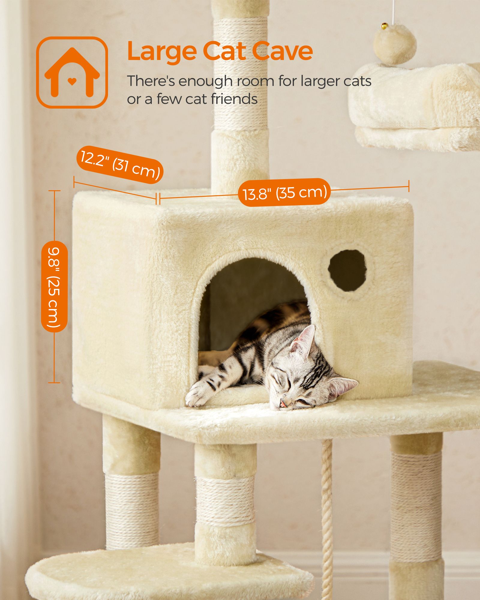 Cat Tree - Light Grey - Plush
