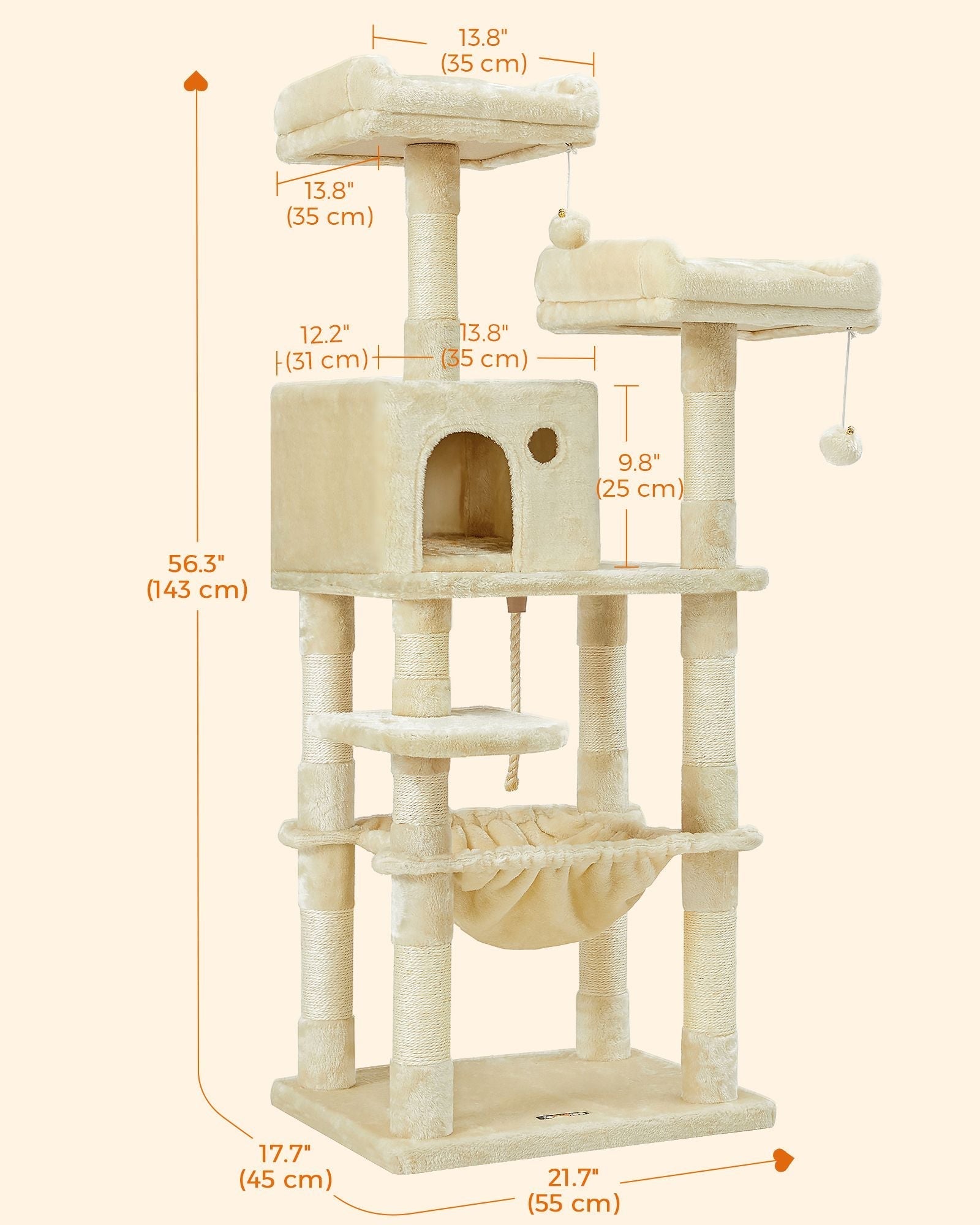 Cat Tree - Light Grey - Plush