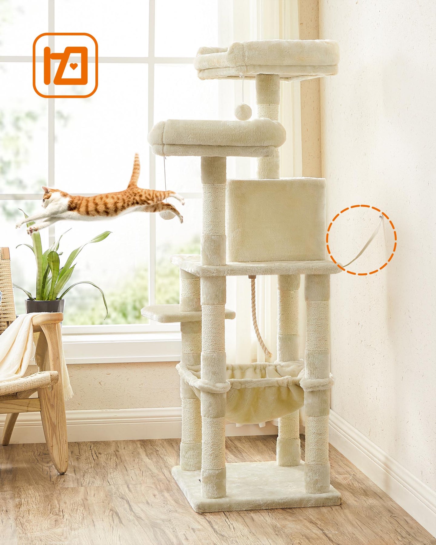 Cat Tree - Light Grey - Plush