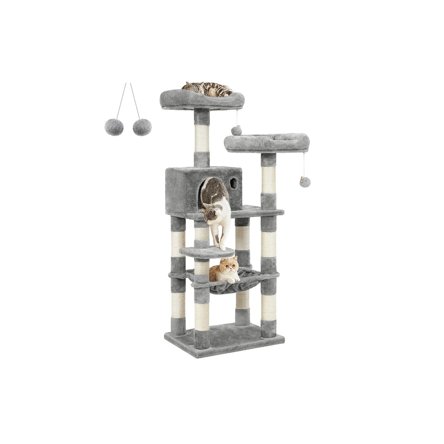 Cat Tree - Light Grey - Plush