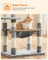 Cat Tree - Wood - Light Grey - Dual Platforms with Cat Cave and Stability Features