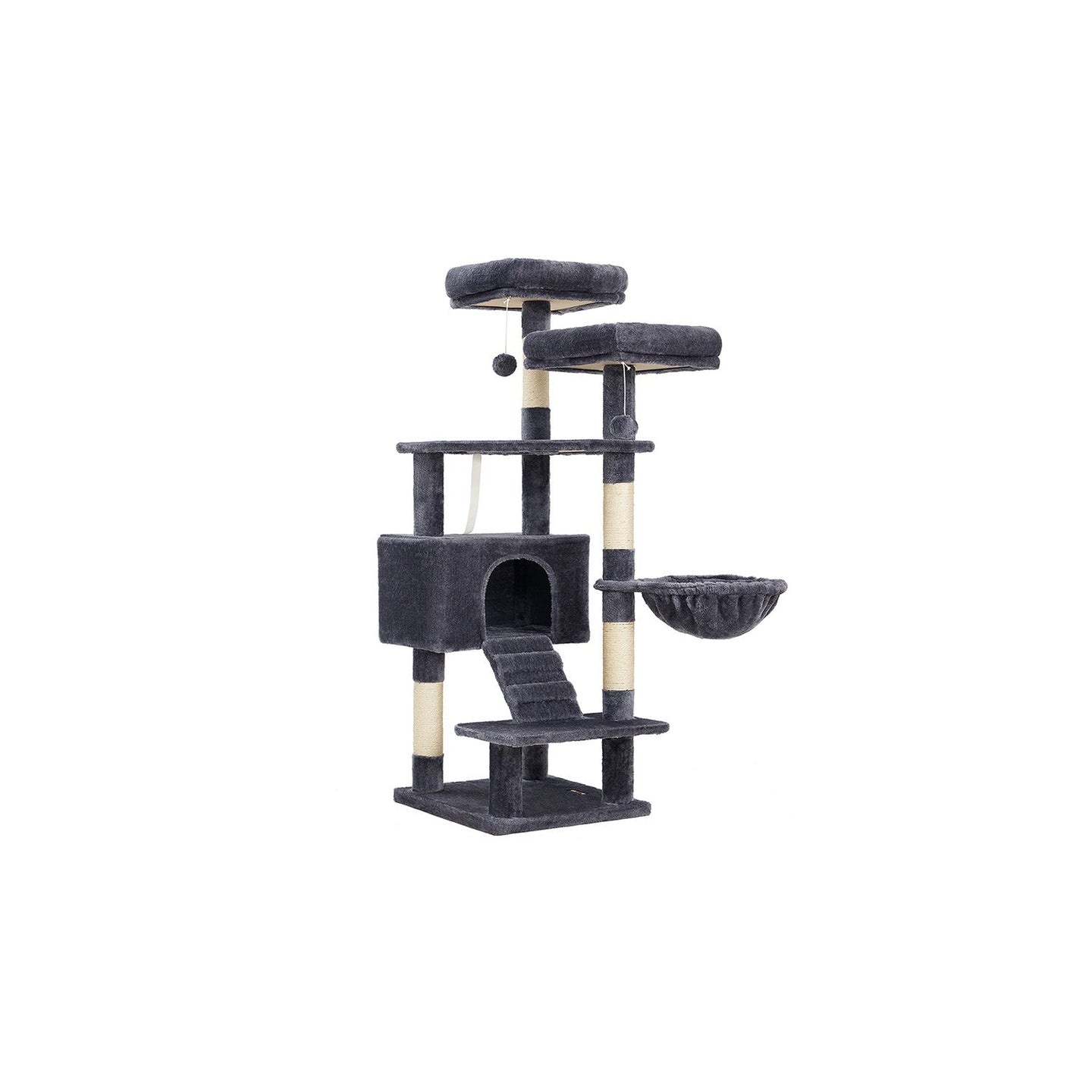Cat Tree Tower - Wood - Light Grey - Multi-Level Activity Centre