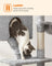 Cat Tower - Particle Board - Light Grey - Includes Hammock and Pompoms