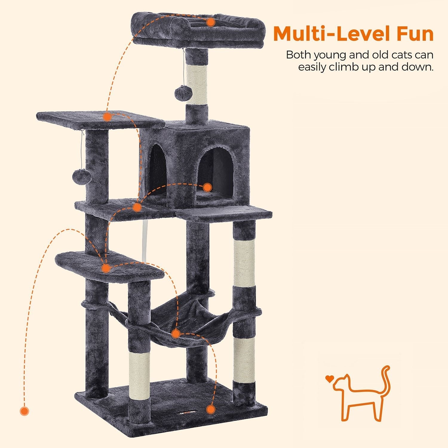 Cat Tower - Light Grey - PCT