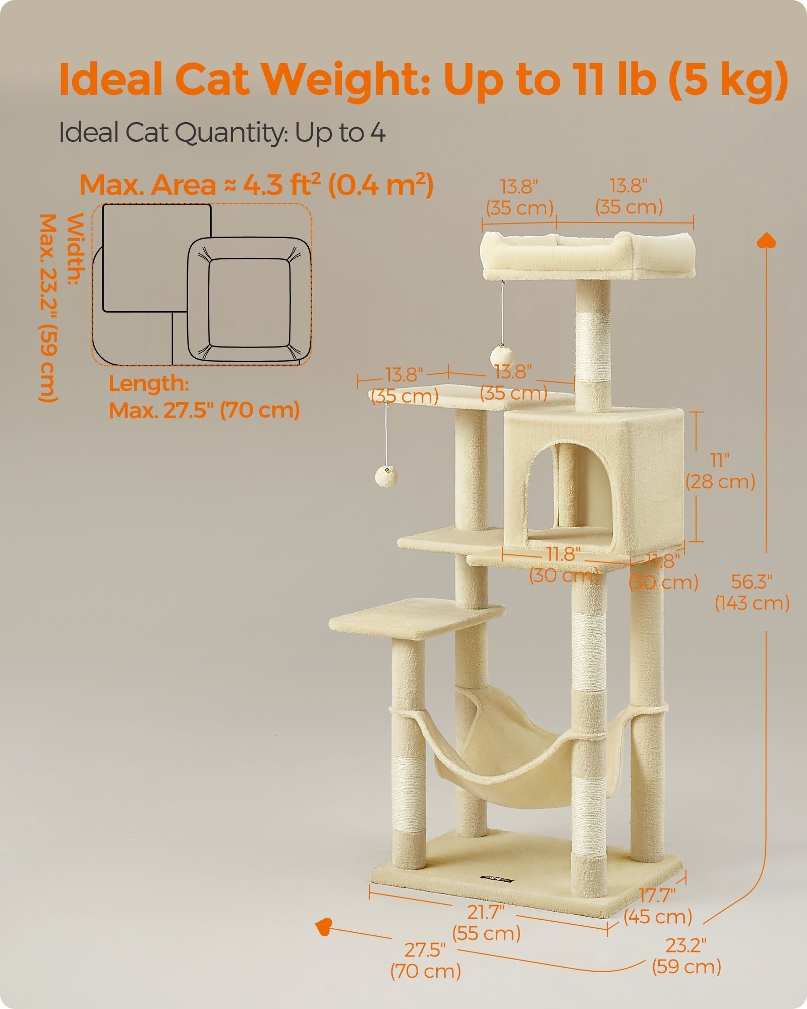 Cat Tree - Beige - Plush