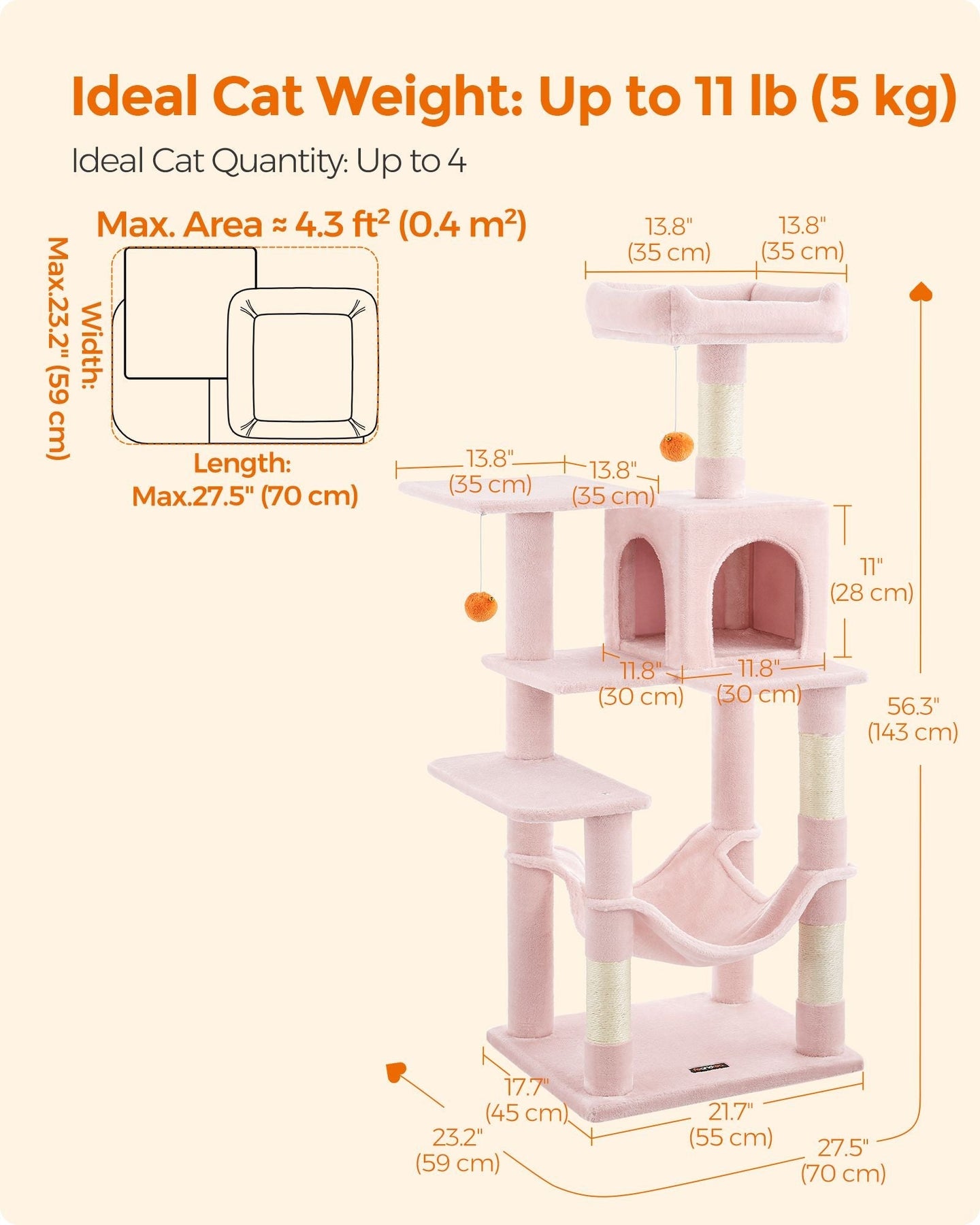 Multi-Level Cat Condo - Light Grey - Plush
