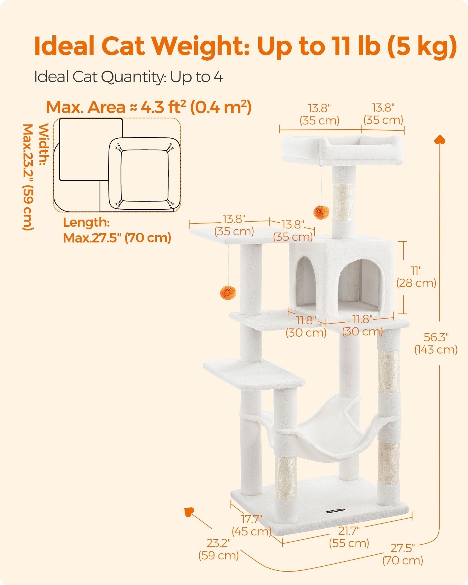 Multi-Level Cat Condo - Light Grey - Plush