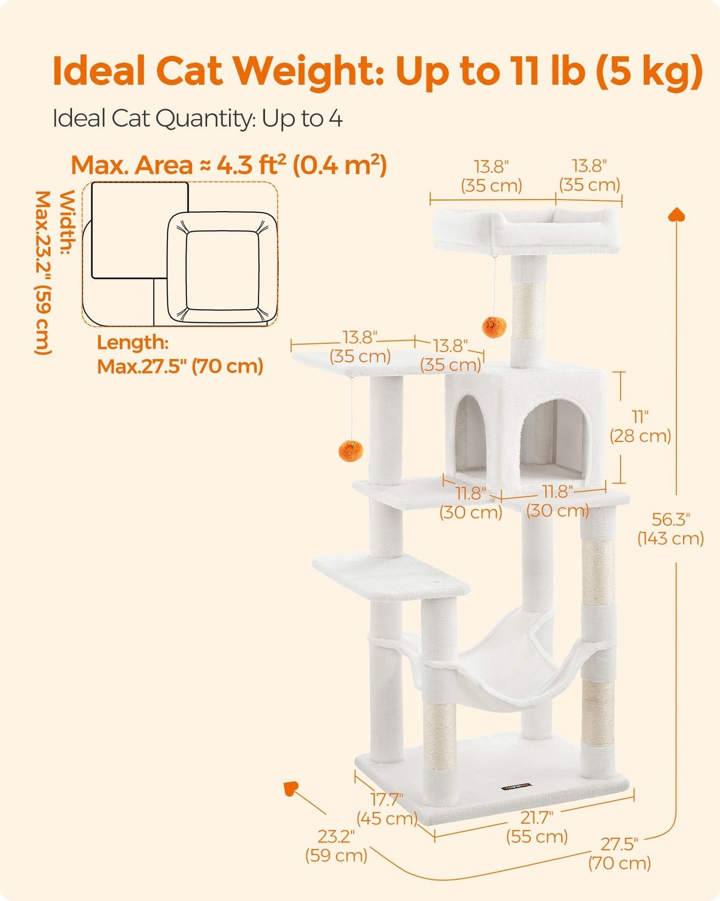 Multi-Level Cat Condo - Light Grey - Plush