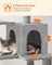 Cat Condo - Wood - Light Grey - Includes Hammock and Pompoms