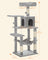 Cat Condo - Wood - Light Grey - Includes Hammock and Pompoms