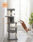 Cat Condo - Wood - Light Grey - Includes Hammock and Pompoms