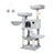 Cat Tower - Ultra-Soft Fabric - White-Grey Ombré - Designed for Large Cats