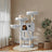 Cat Tree - Ultra-Soft Fabric - White-Grey Ombré - Designed for Large Cats