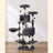 Large Cat Tower - 13 Scratching Posts - Engineered Wood - Light Grey - Encourages Healthy Scratching Habits