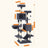 Large Cat Tower - 13 Scratching Posts - Engineered Wood - Light Grey - Encourages Healthy Scratching Habits