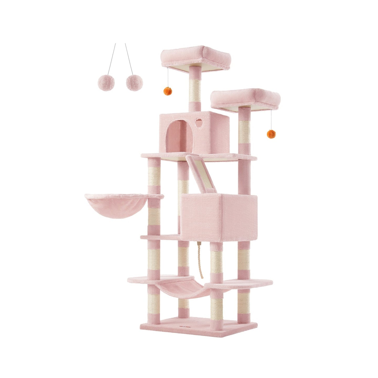 Cat Tree Tower - Wood - Light Grey - Multi-Level Activity Centre