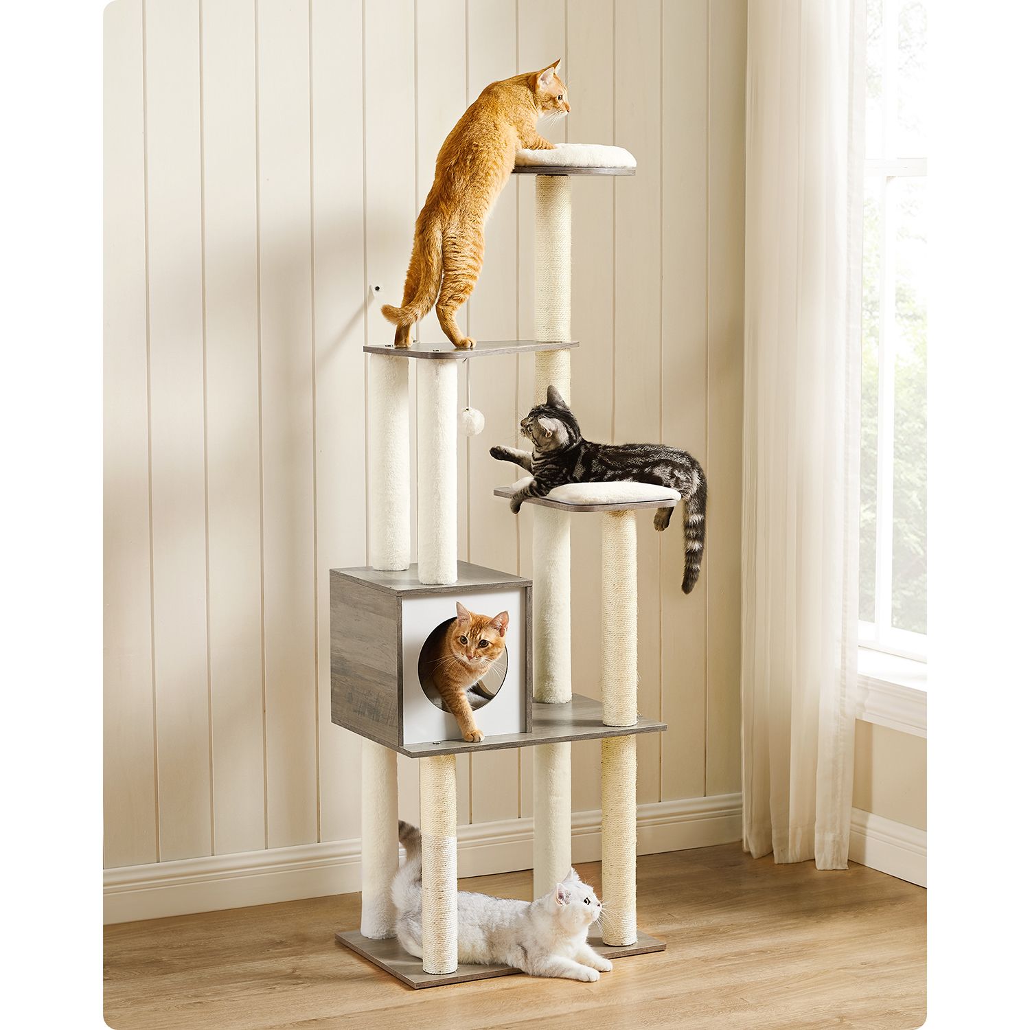 Cat Tower - Natural - Wooden