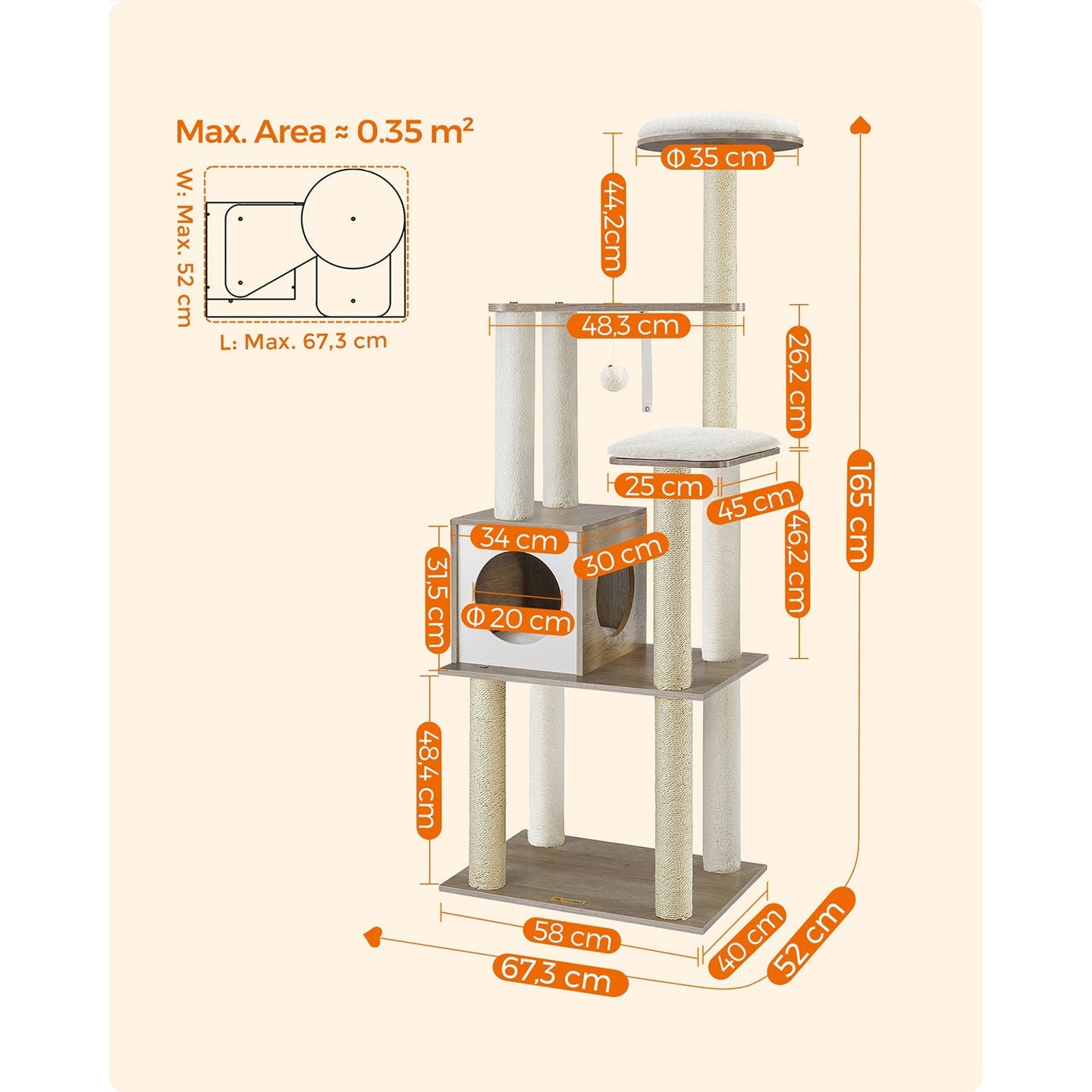 Cat Tower - Natural - Wooden