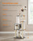 Cat Tree - Wood - Misty Grey - 5 Scratching Posts and Padded Perches