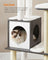 Cat Tree - Wood - Misty Grey - 5 Scratching Posts and Padded Perches