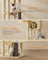 Cat Tree - Engineered Wood - Sand Beige - Multi-Level with 5 Scratching Posts and 2 Caves