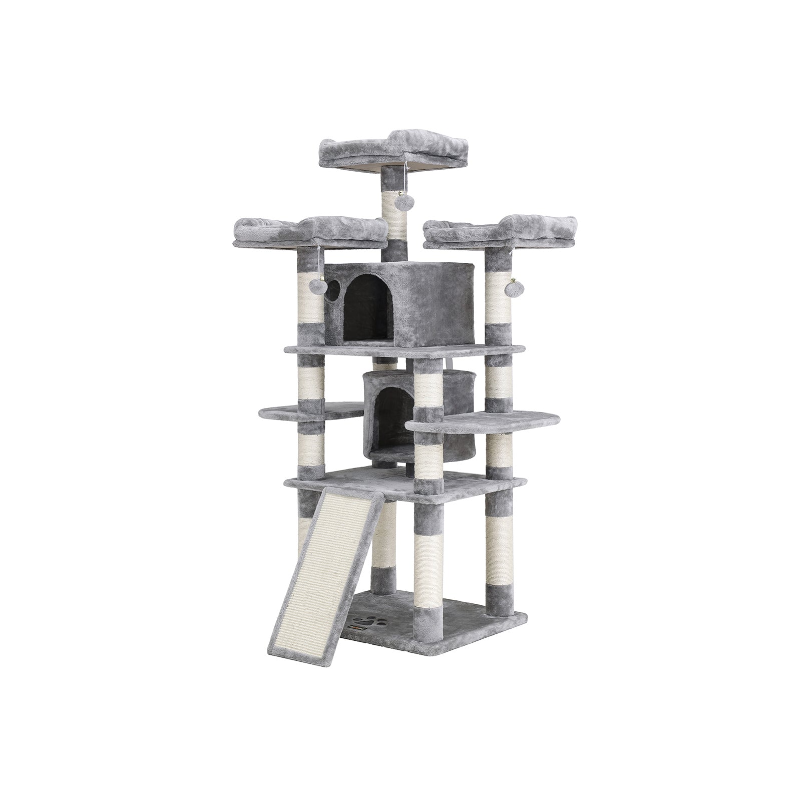 Large Cat Tower - Engineered Wood - Smoky Grey - 3 Viewing Perches