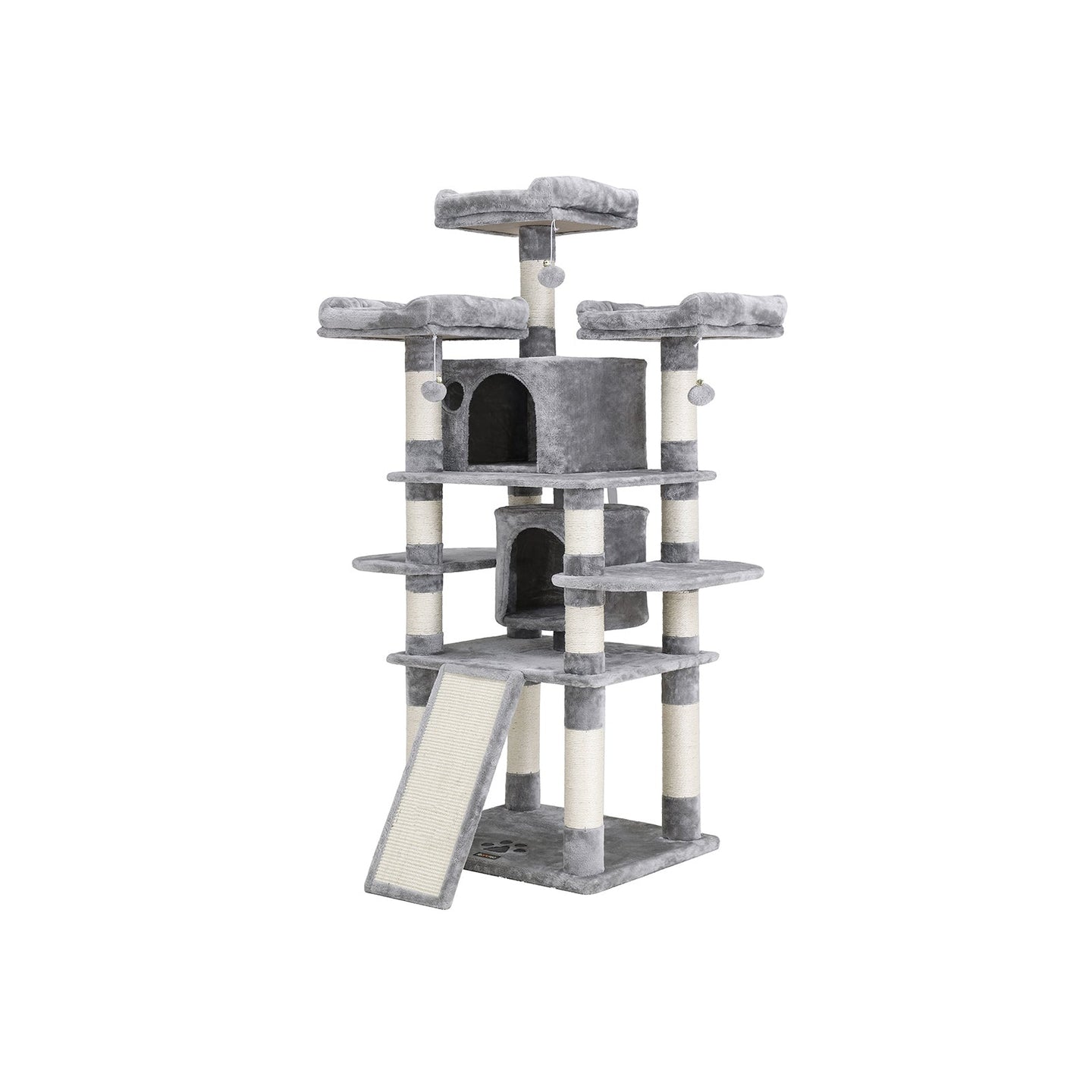 Large Cat Tower - Engineered Wood - Smoky Grey - 3 Viewing Perches
