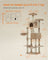 Cat Tower - Engineered Wood - Camel Brown - 13 Scratching Posts