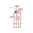 Large Multi-Level Cat Tree - Wood - Jelly Pink - 206 cm Tall with 13 Scratching Posts