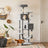 Tall Cat Tree Condo - Engineered Wood - Light Grey - Multi-Level Design with Scratching Posts