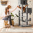 Tall Cat Tree Condo - Engineered Wood - Light Grey - Multi-Level Design with Scratching Posts