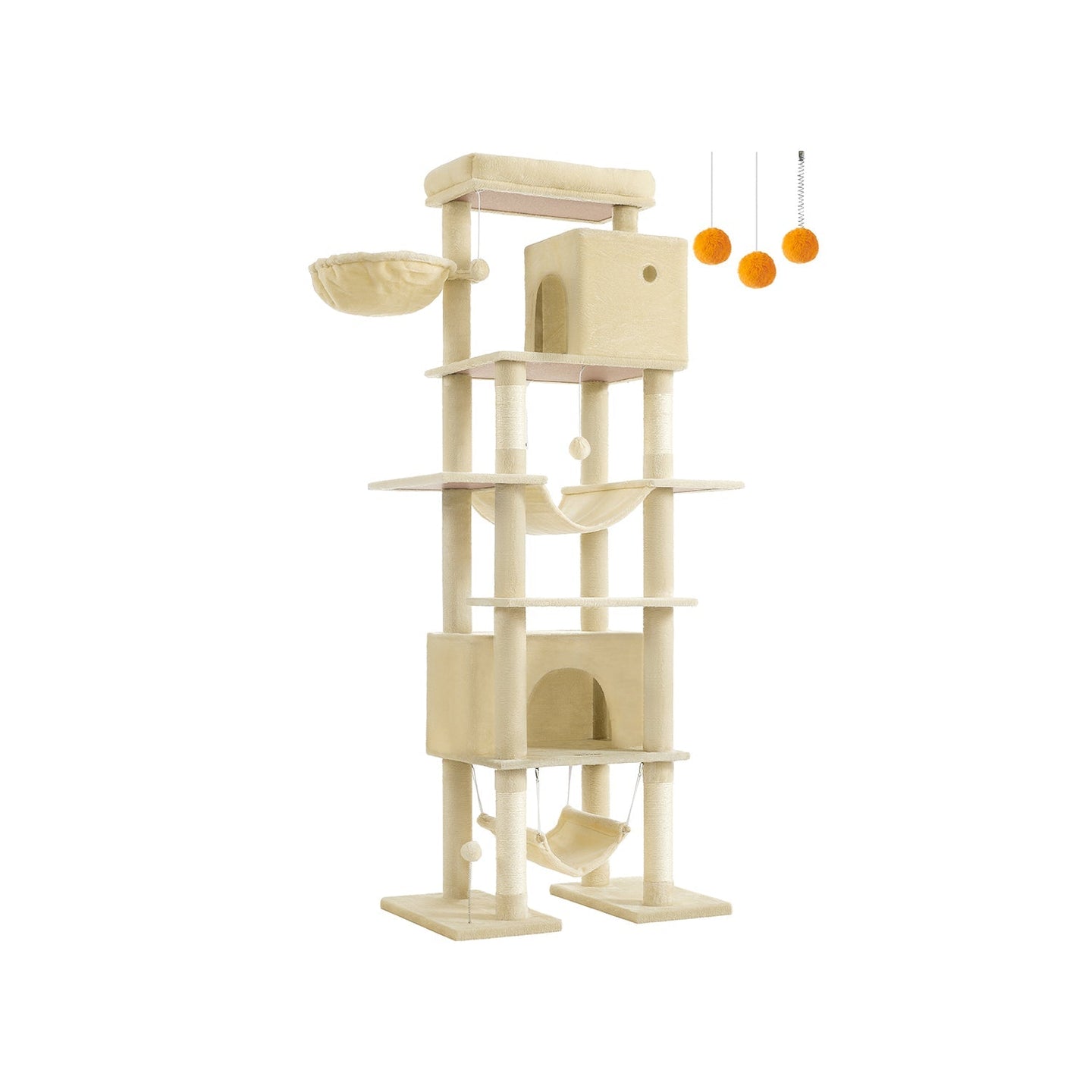 Cat Tree - Engineered Wood - Light Grey - XXL Large with Multi-Level Design and Scratching Posts