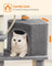 Cat Tower - Wood - Light Grey - 110 cm Height for Indoor Cats