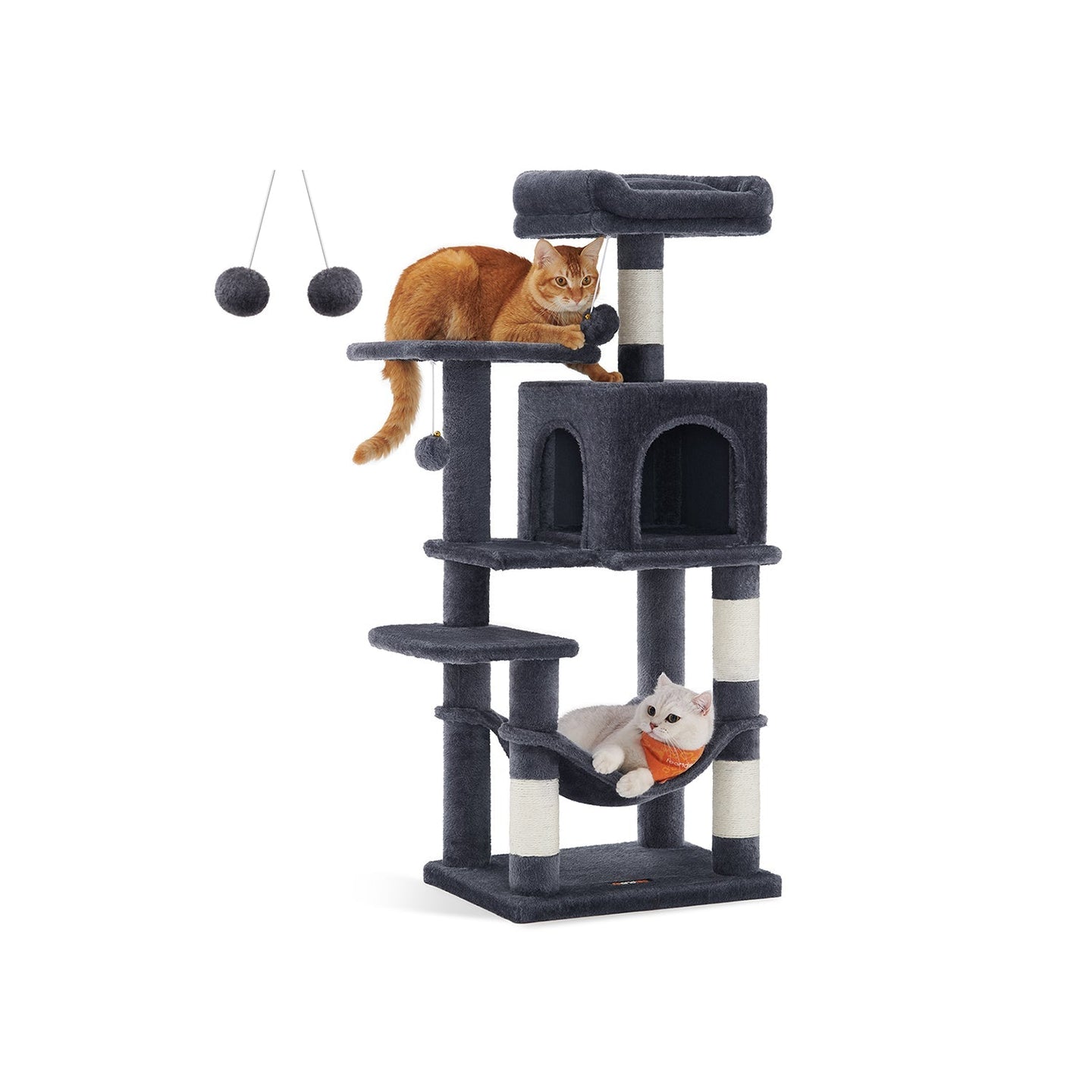 Cat Tree - Plywood - Smoky Grey - Includes Hammock