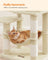 Cat Tower - Plywood - Light Grey - Multi-Level with Hammock
