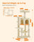 Cat Tower - Plywood - Light Grey - Multi-Level with Hammock