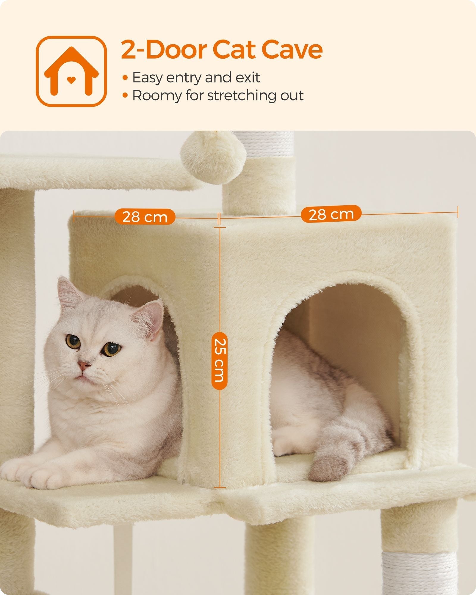 Cat Tower - Plywood - Light Grey - Multi-Level with Hammock