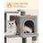 Cat Tree - Engineered Wood - Light Grey - Featuring Hammock and Condo