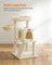 Cat Tree - PCT51W - Light Grey - Multi-Level with Scratching Board