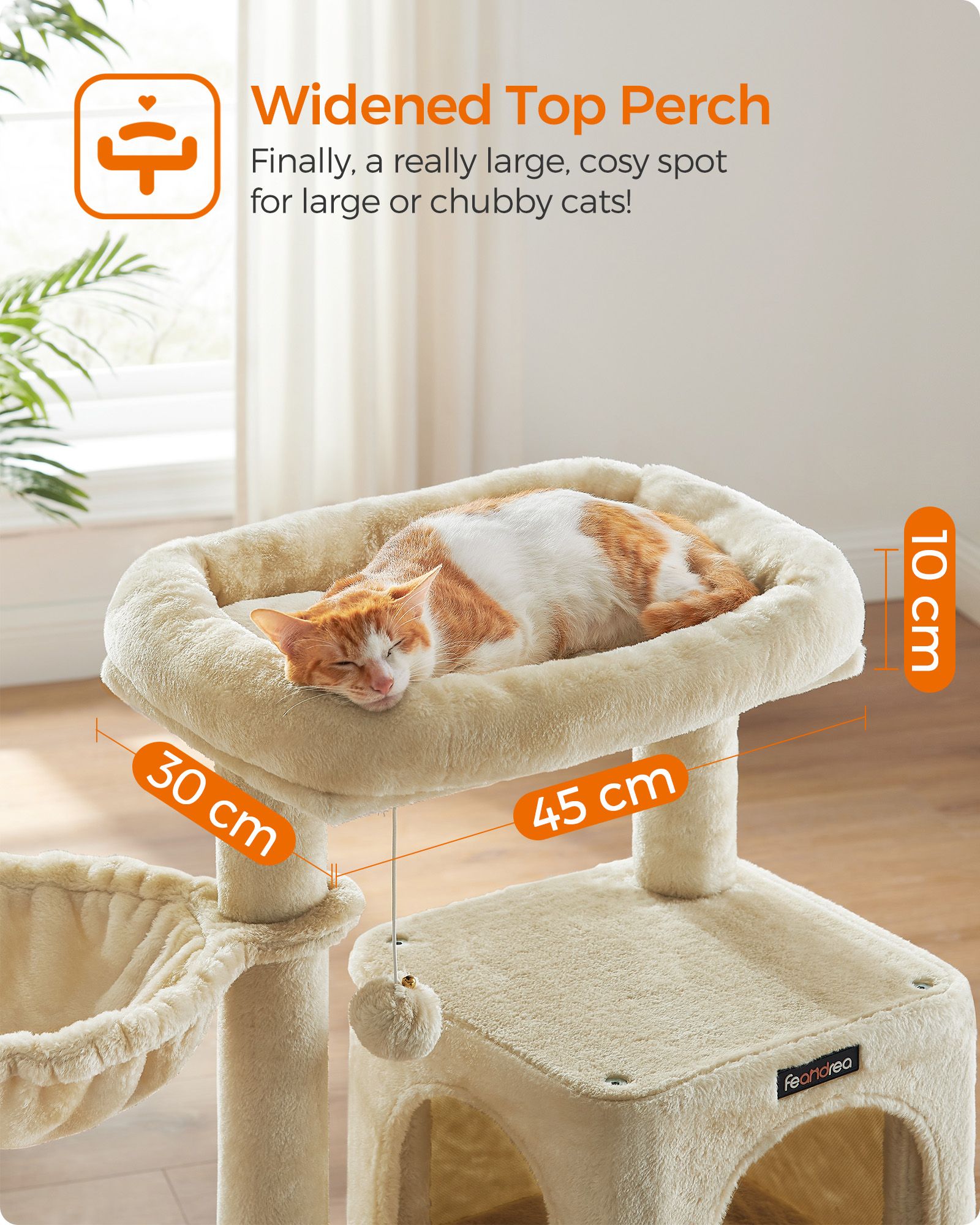 Cat Tree - PCT51W - Light Grey - Multi-Level with Scratching Board